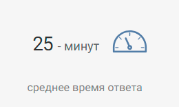 среднее время ответа - 25 минут